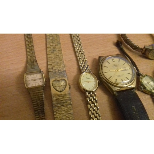 56 - Bundle of assorted mechanical watches, mainly non working, with ingersoll pocket watch (tries to wor... 