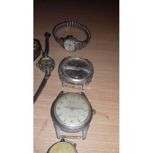 56 - Bundle of assorted mechanical watches, mainly non working, with ingersoll pocket watch (tries to wor... 