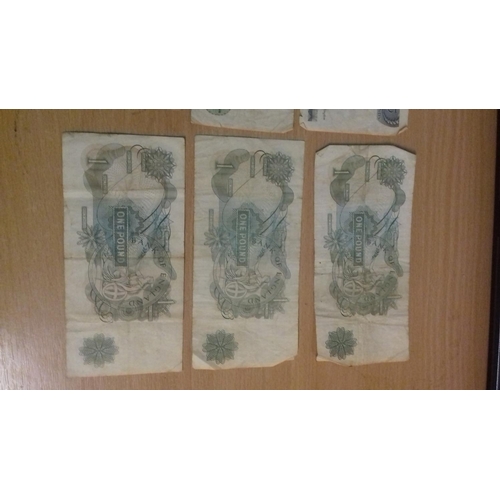 59 - Old uk £5 note, 3 x old uk £1 notes, 2 x more modern uk £1 notes and 3 x foreign currency notes