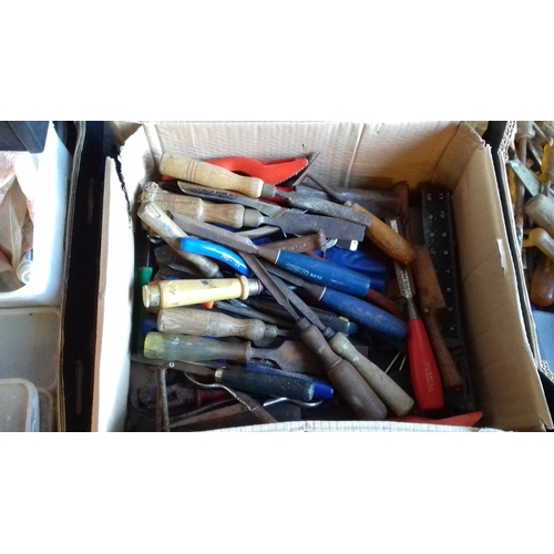 3 - 7 x boxes of assorted miscellaneous garage & shed clearance tools and hardware