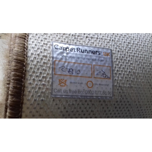 147A - Carpetrunnersuk cream and brown runner 270 x 68 cm