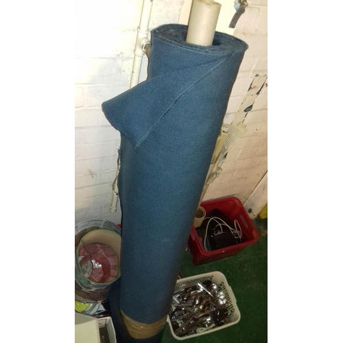 63 - Large roll of blue material approx. 18m x 145 cm