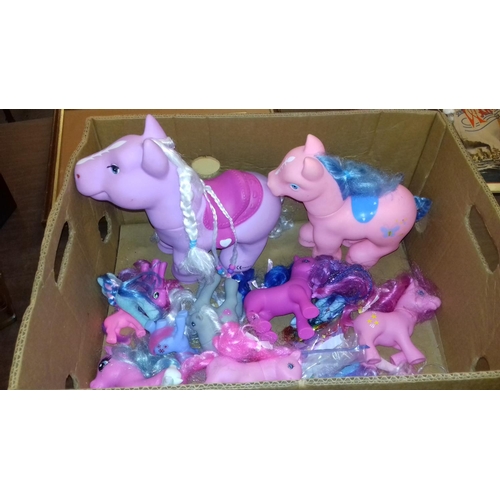 246 - Box of assorted size and colour my little ponies