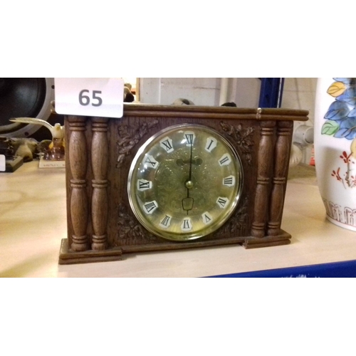 65 - Vintage westclox Scotland wooden framed mantel clock