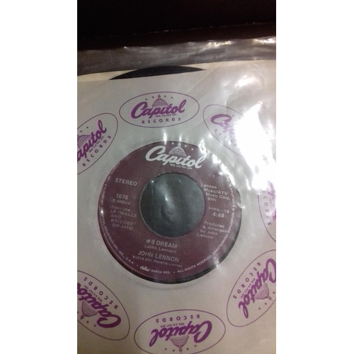 14 - 2 x Capitol records purple label vinyl singles being john lennon # 9 dream/what you got & power to t... 