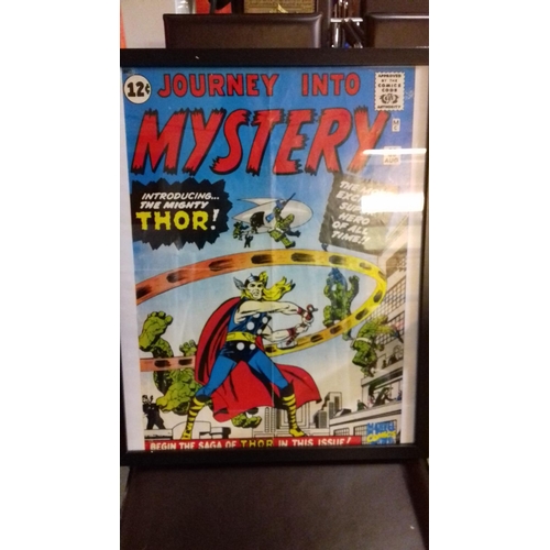 11 - Framed 53 x 43 cm marvel journey into mystery 1983 original poster