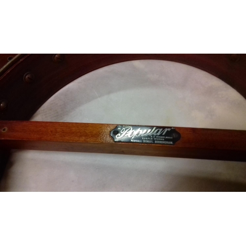 108 - The windsor popular 8 string banjolele in need of tlc in case with spare strings