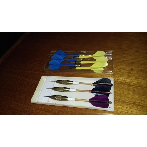 48 - 3 x sets of darts, 2 being plastic and 1 with feather flights