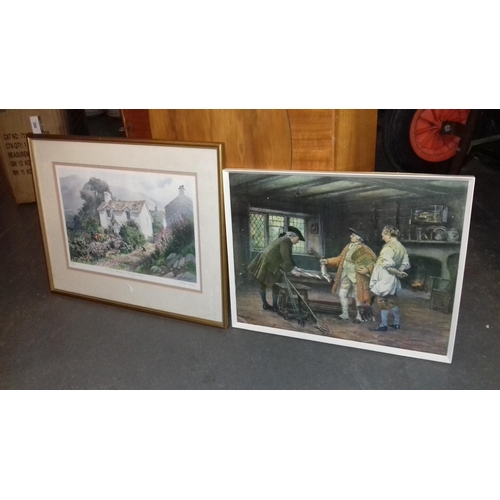 10 - 2 x framed pictures being 54 x 43 cm 200/850 ltd ed' print by judy boyes aunties cottage eskdale cre... 