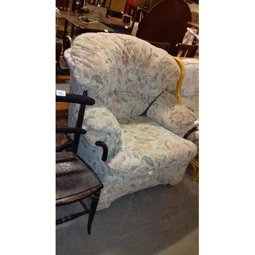 550 - Gplan electric tip and recline tapestry covered armchair