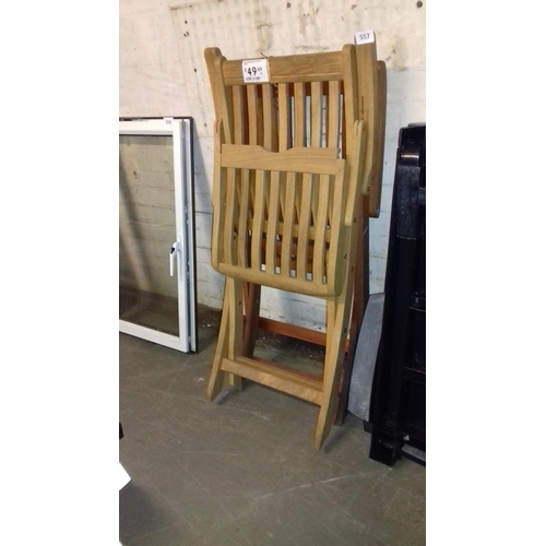 557 - 2 x indonesian teak garden/patio chairs