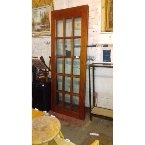 565 - 2 x wooden internal doors with 15 x glass panels approx 76 x 197 cm