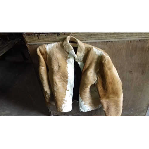 119 - Vintage cowskin short length ladies jacket, no size but approx 8-10