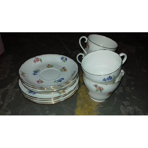 54 - Adderley fine bone china 4 place setting 12 piece teaset