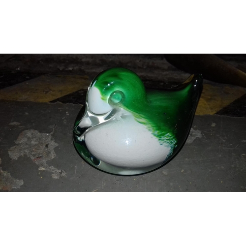 30 - Selkirk glass duck shaped paperweight