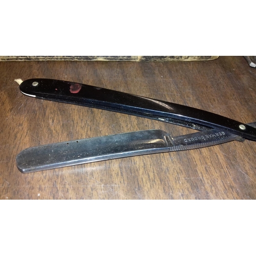 516 - Selection of assorted hair dressers scissors and straight razors