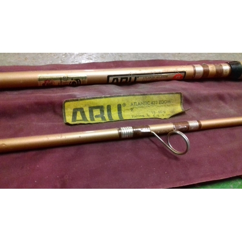 4 - Abu garcia atlantic 423 zoom 2 piece fishing rod in matching bag