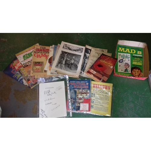 196 - Box of assorted old magazines and ephemera etc