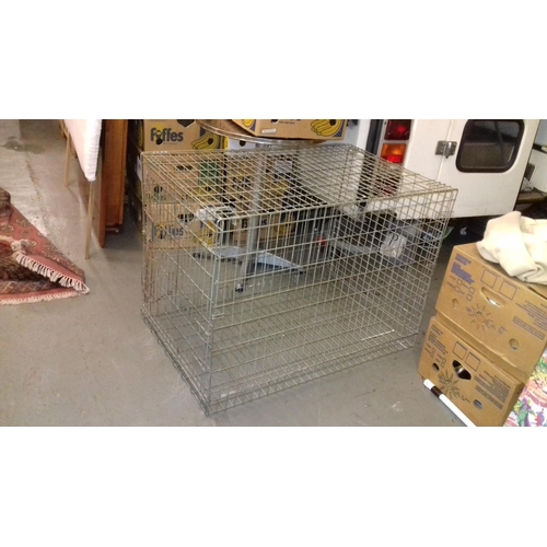 376 - Large metal pet cage no tray and needs 2 x clips, approx 93 x 62 x 68 cm tall