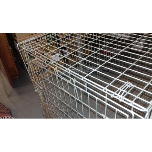 376 - Large metal pet cage no tray and needs 2 x clips, approx 93 x 62 x 68 cm tall