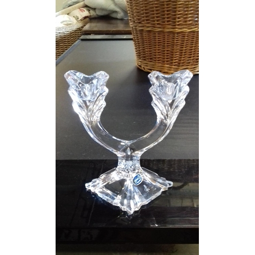 31 - Bohemia crystal double candle holder