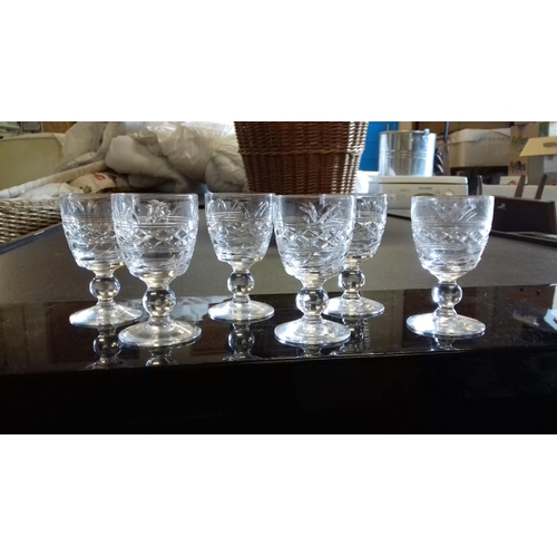 52 - Set of 6 x stuart crystal sherry glasses