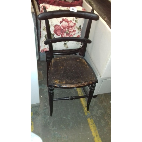 481 - Pair of victorian dark wood dining chairs