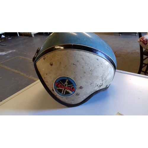 413 - 1950/60's yamaha motor cycle helmet for visual/display