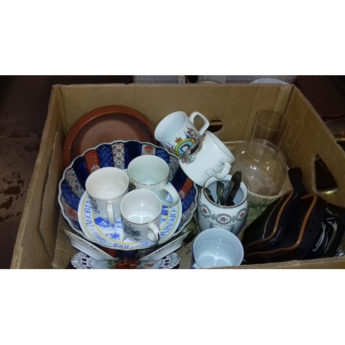 323 - Box of assorted miscellaneous mainly old pottery etc