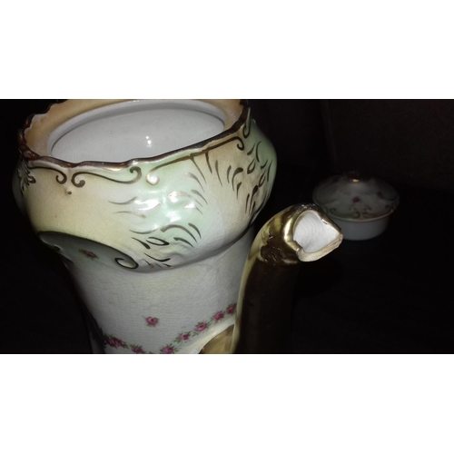 91 - Victorian S.F.& Cojug & matching teapot (age related damage to spout and crack)