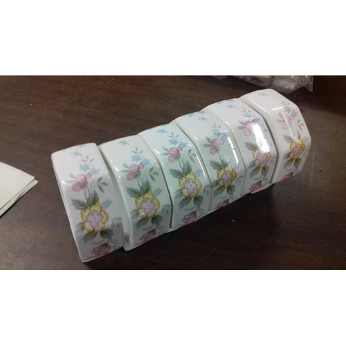 57 - Set of 6 x bone china napkin rings