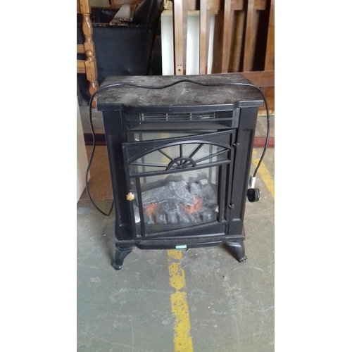 512 - Black biflame stove look 2000 wt electric fire