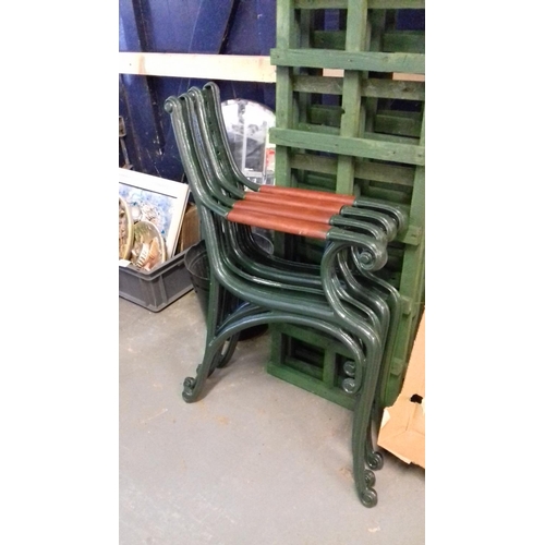 169 - Pair of reconditioned cast iron garden bench ends