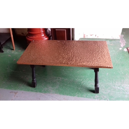 508 - Hammered copper top coffee table