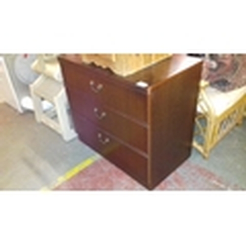 500 - Stateroom furniture 3 drawer chest on castors 75 x 45 x 70 cm tall