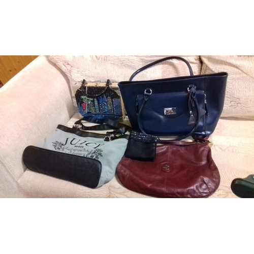 365 - 4 x assorted ladies handbags & 1 evening bag to include Jane Shilton, Juicy couture etc