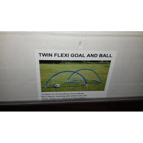 22 - New and unopened twin flexi training goals and football set