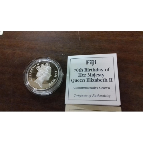 627 - Royal mint 1996 fiji 925 silver proof $10 coin limited to 12,500 worldwide with certificate