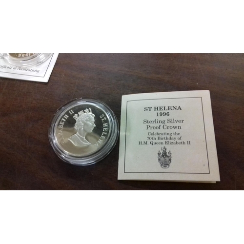 629 - Royal mint 1996 st helena 925 silver proof 50p coin limited to 10,000 worldwide with certificate