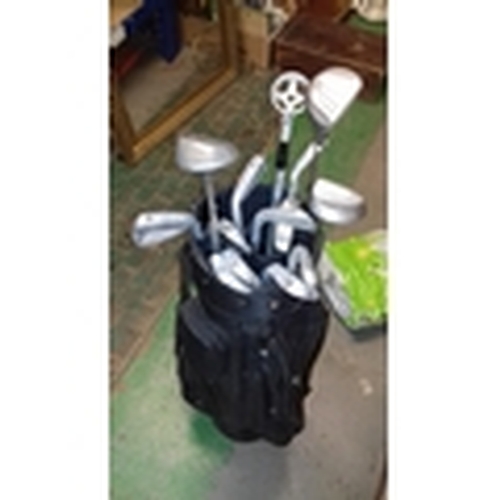 221 - Set of memphis interceptor golf clubs and ball retriever in bag