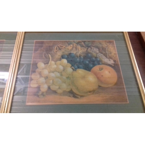 128 - 2 x 34 x 29 cm framed still life lithograph prints by W.DICKES