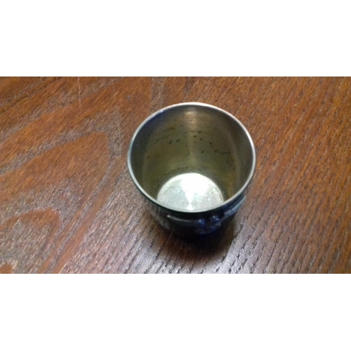 610 - Metal shot glass with WW2 german naval badge