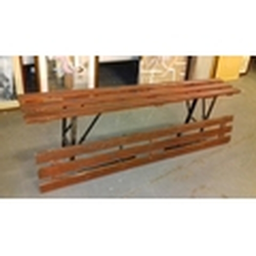 4 - Pair of 178 cm wide retro fold away school benches