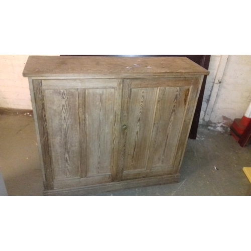 543 - Early to mid 1800's pitch pine 2 shelf cupboard 122 x 38 x 107 cm tall