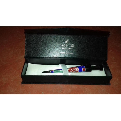 721 - Clere concepts Mackintosh collection blue conical shaped pen in box