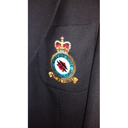 23 - 100% wool R.A.F. memorial flight blazer with badge, worn once size 44 chest