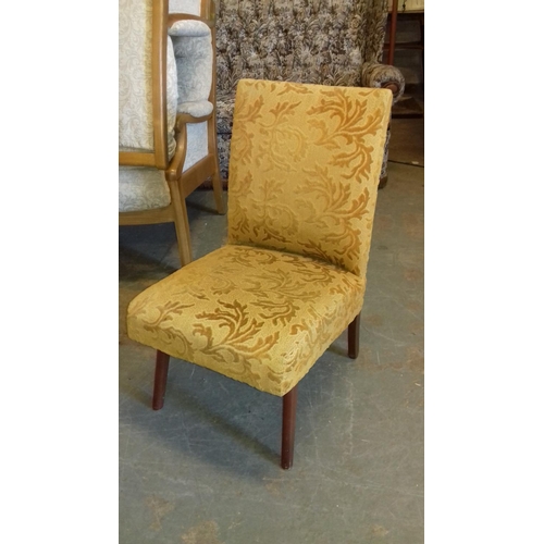 538 - Vintage gold upholstered bedside chair