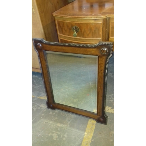 21 - 64 x 53 cm oak framed wall mirror