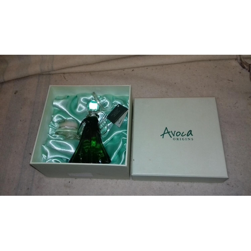 80 - Boxed avola origins hand made art glass angel candle holder