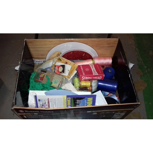 186 - Box of assorted sewing related miscellaneous